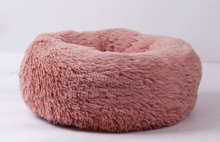 Lit rond en peluche pour petits chiens et chiots