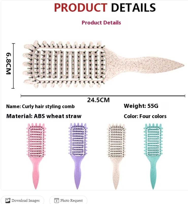 Peigne creux pour cheveux bouclés