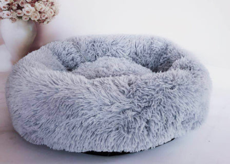 Lit rond en peluche pour petits chiens et chiots