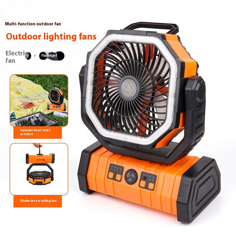 Batterie externe pour maison et extérieur avec ventilateur de camping et éclairage LED