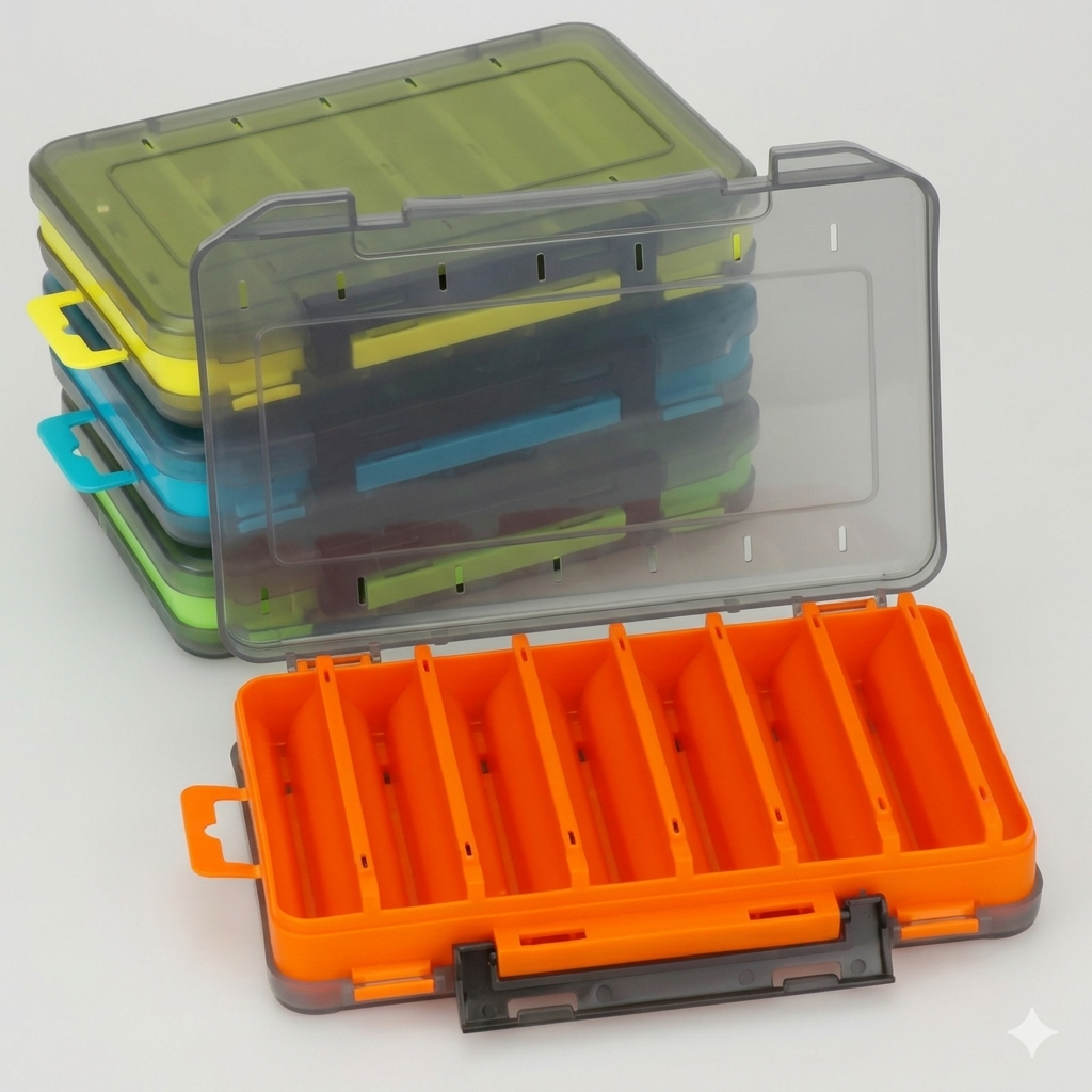 Boîte de pêche à double face durable