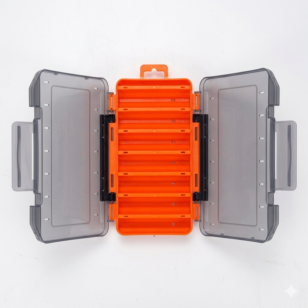 Boîte de pêche à double face durable