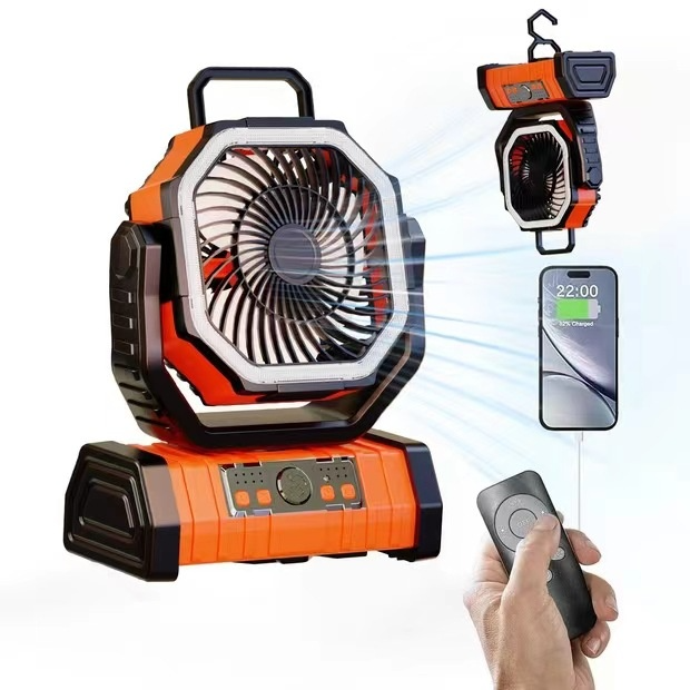 Batterie externe pour maison et extérieur avec ventilateur de camping et éclairage LED