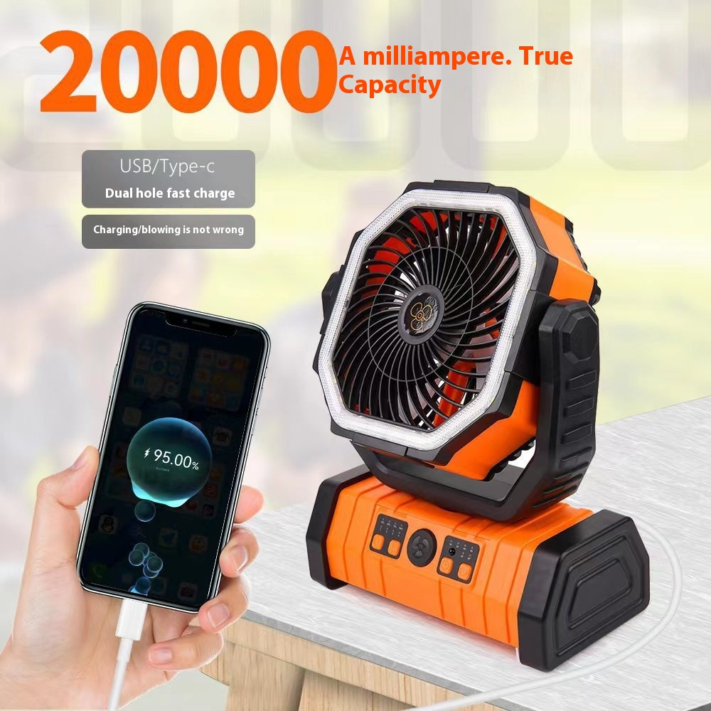 Batterie externe pour maison et extérieur avec ventilateur de camping et éclairage LED