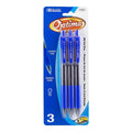 Stylo rétractable à encre gel-huile Optima bleu avec grip (paquet de 3)