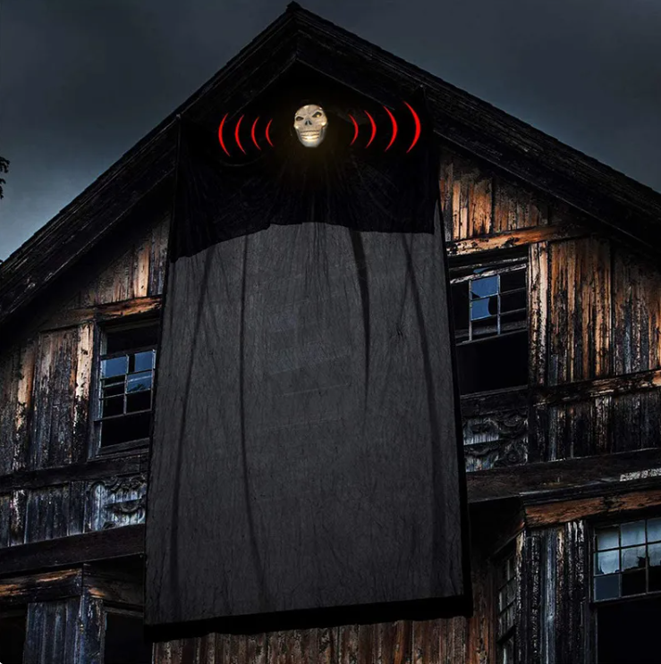 Décoration d'Halloween fantôme crâne suspendu à LED