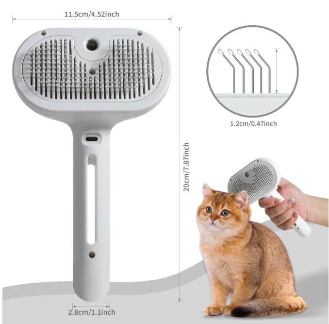 Brosse à jet d'eau pour poils d'animaux