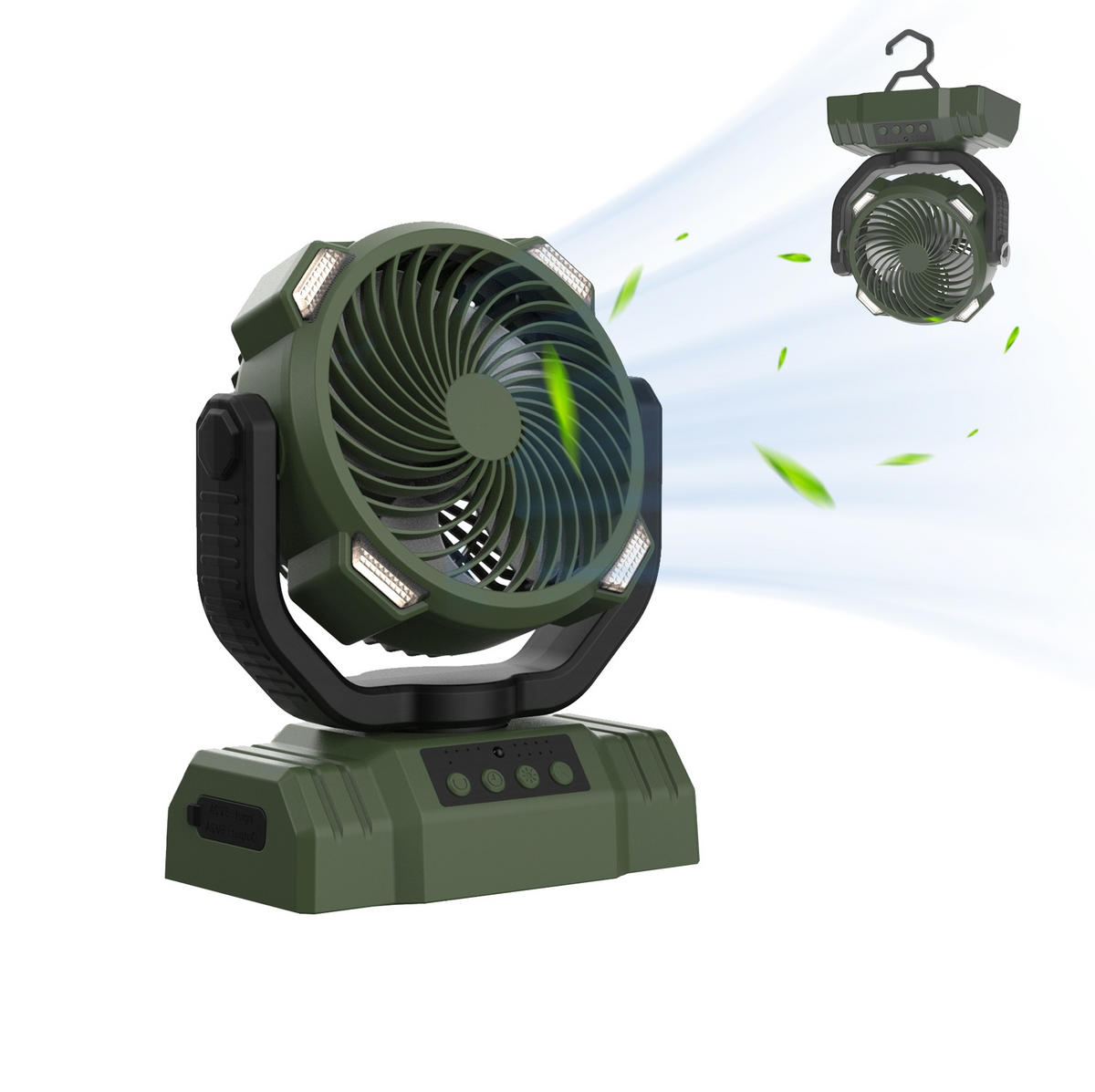 Batterie externe pour maison et extérieur avec ventilateur de camping et éclairage LED