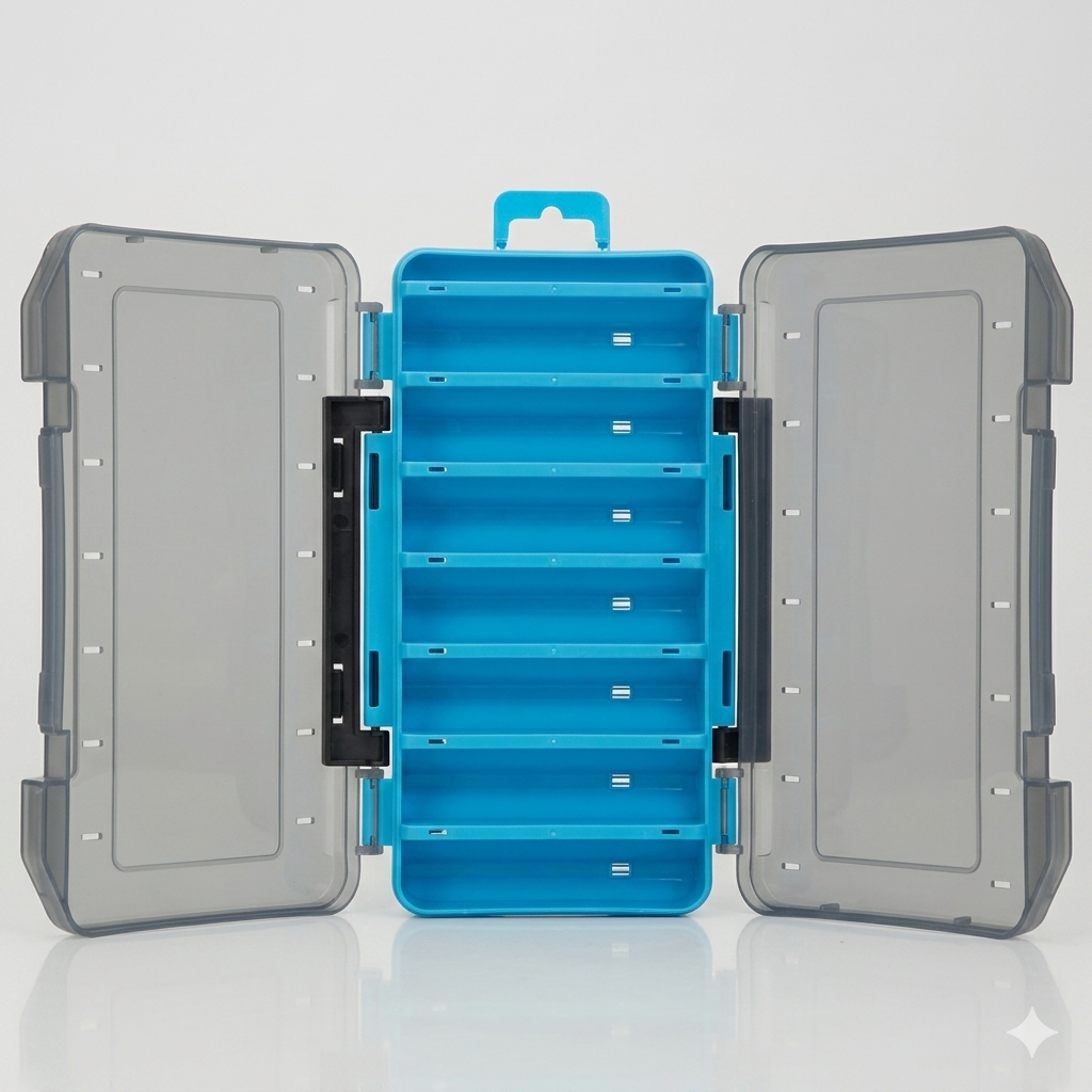 Boîte de pêche à double face durable